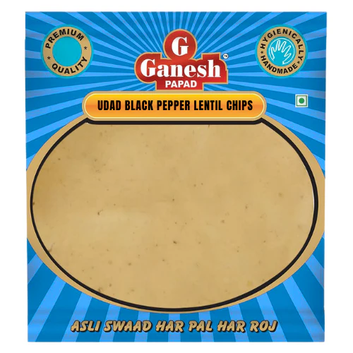 Free Ganesh Urid Black Pepper Papad / Papadum (200g) - Sale Item [BBD: 29 June 2026]